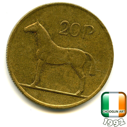 Irish 1992 twenty pence 20p - irish,