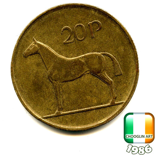Irish 1986 twenty - an, pence